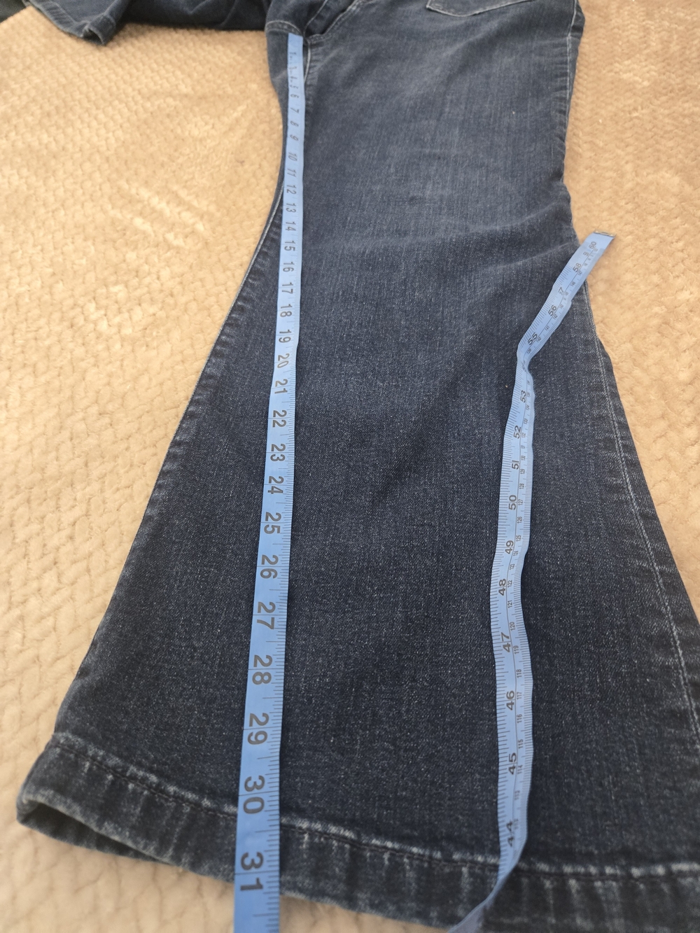 GAP '70s Flare High Rise Jeans | Dark Wash Stretch Denim | Size 18R - Picture 8 of 13